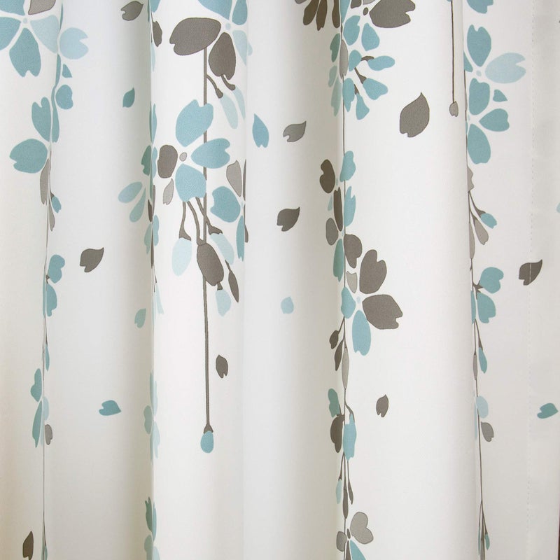 Lush Decor Weeping Flower Light Filtering Window Curtain Panels, Pair, 52"W x 95"L + 2" Header, Blue & Gray - Charming Modern Floral Curtains for Living Room, Dining Room, & Bedroom - Image 3